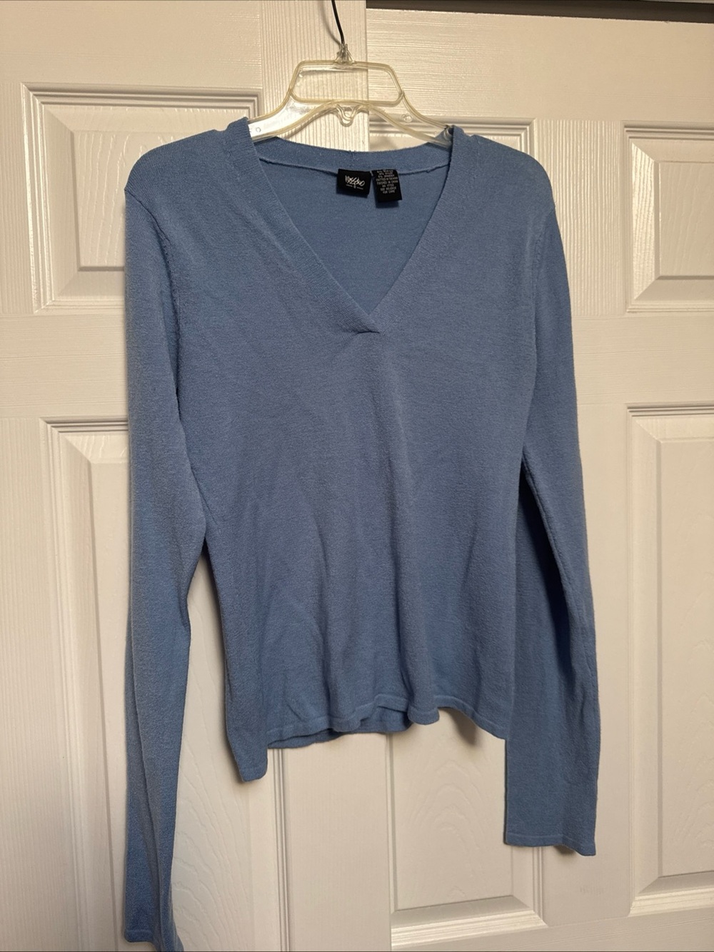 Massimo Dusty Blue V-Neck Long Sleeve Top